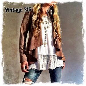 VINTAGE 316 - Asymmetrical Waterfall Front Jacket•Cardigan